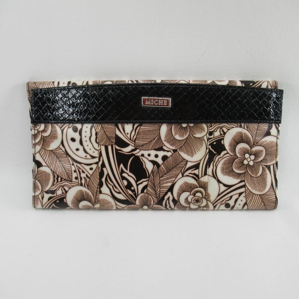 Miche Bag Handbag Leila Classic Brown Floral Coated Purse SHELL ONLY August 2010